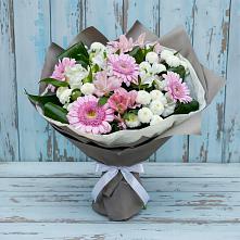 Букет цветов из:  Герберы, Альстромерии и Хризантемы #REPLACE_PRED# Няндоме