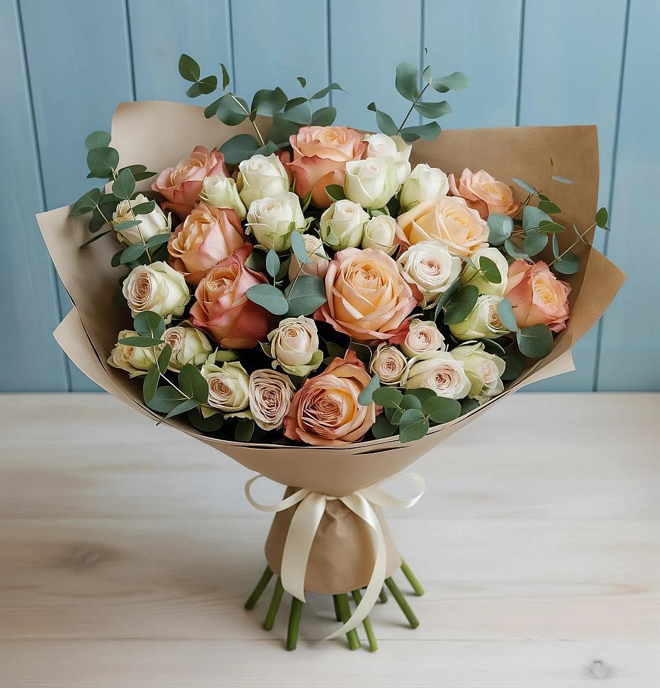 Букет цветов из: Альстромерии и Розы в Няндоме