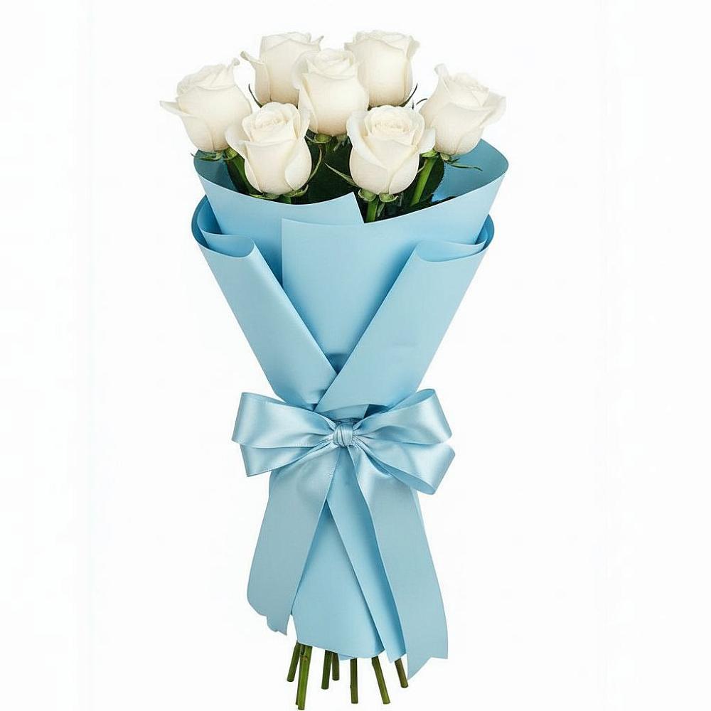 Букет 7 белых роз Проуд в Няндоме