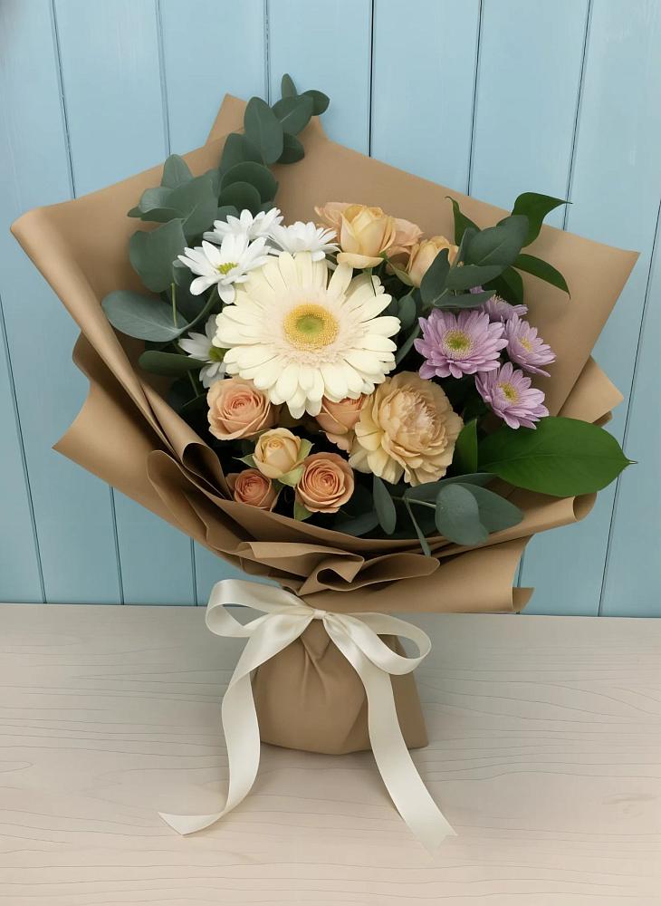 Букет цветов из: Герберы и Хризантемы в Няндоме