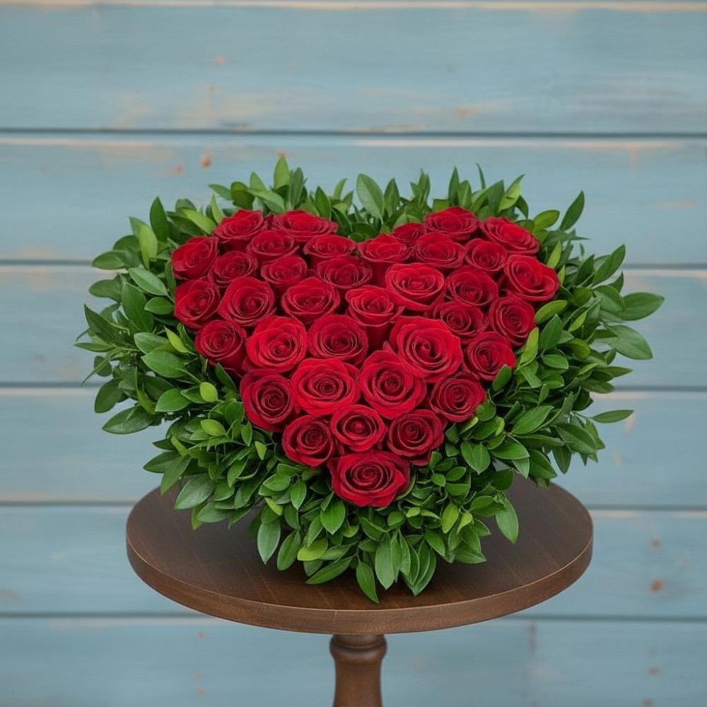 Цветочная композиция из Розы в виде сердца в Няндоме