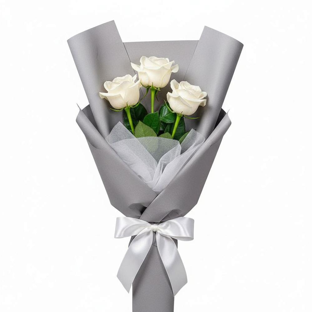 Букет 3 белые розы в Няндоме