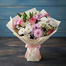Букет цветов из:  Хризантемы, Альстромерии и Розы в Няндоме