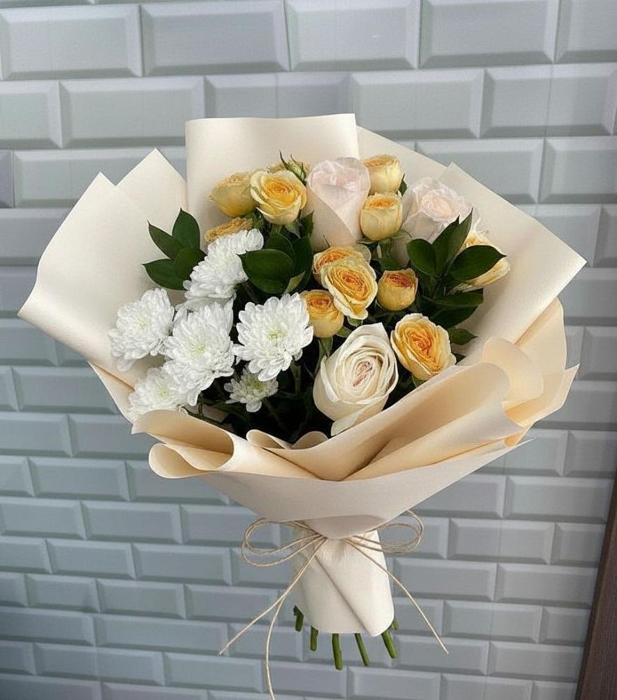 Букет цветов из: Розы и Хризантемы в Няндоме
