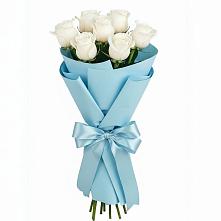 Букет 7 белых роз Проуд в Няндоме