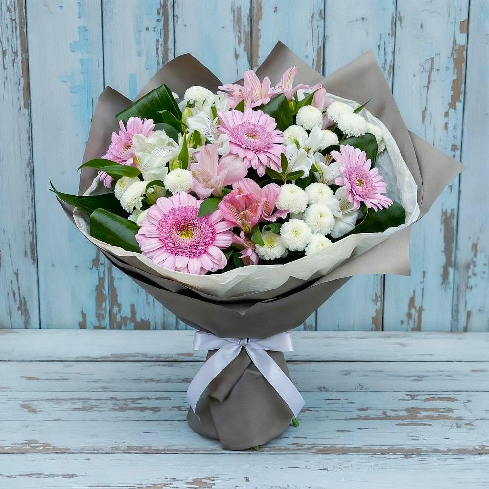 Букет цветов из: Герберы, Альстромерии и Хризантемы в Няндоме