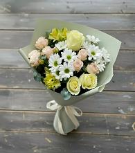 Букет цветов из:  Альстромерии, Розы и Хризантемы в Няндоме