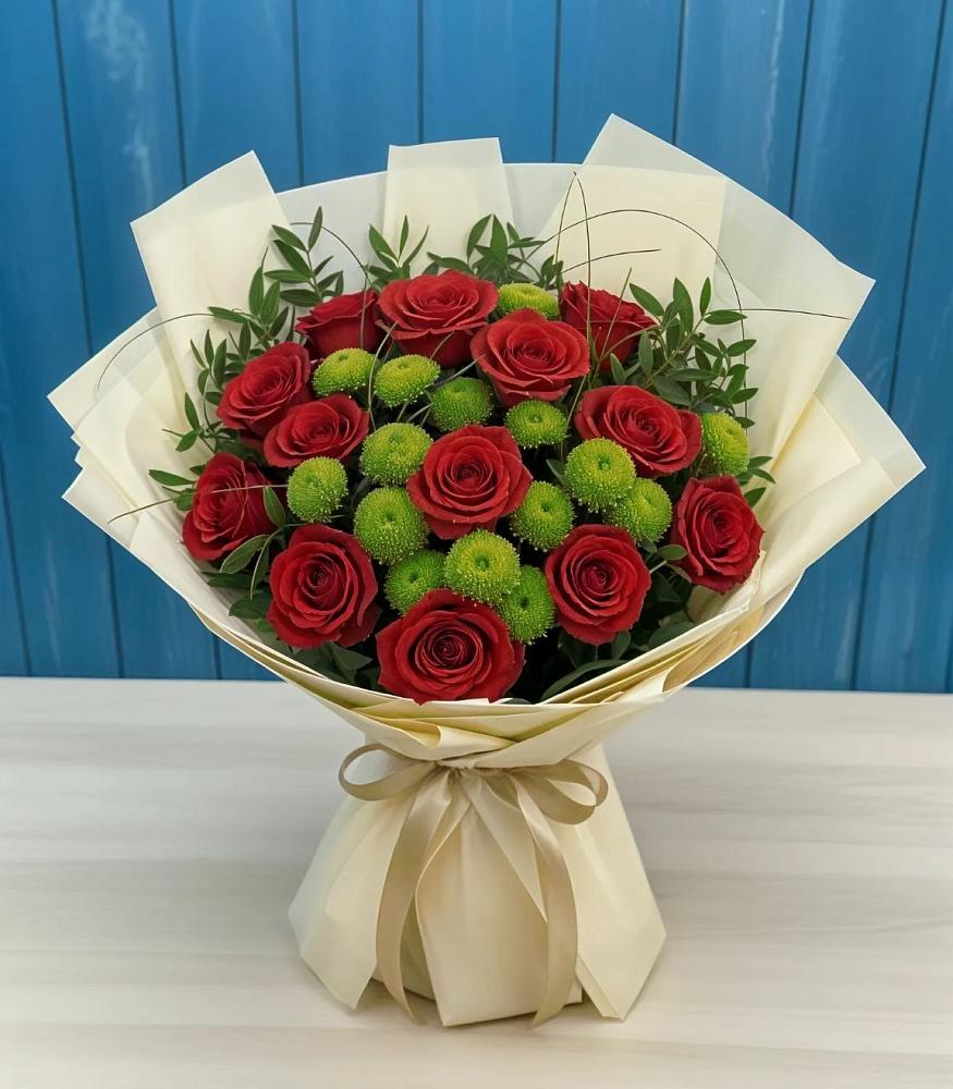 Букет цветов из: Розы и Хризантемы в Няндоме